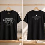 Toronto North York black t-shirt front and back - skyline front print and small back mark