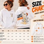 Unisex hoodie size chart - width, length and sleeve measurements in inches with how to measure